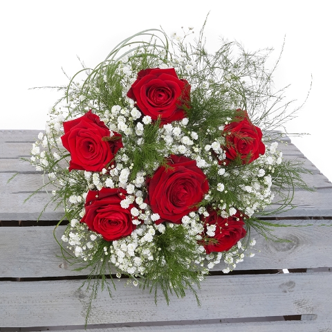 6 Red Roses with Love