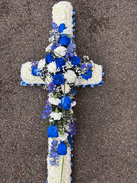Blue & white cross